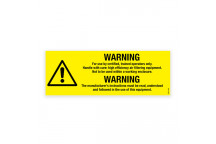 Filtering Equipment Warning Sign 100 x 280mm