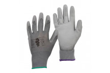 Grey PU Coated Gloves Size 9