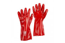 Red PVC 14\" Gauntlet Gloves