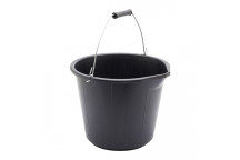 15L Black Plastic Builders Bucket