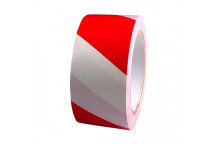 Hazard Warning Barrier PVC Tape Red & White - 50mm x 33m