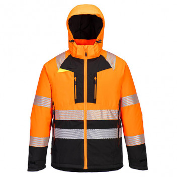 Hi-Vis Class 2 Winter Jacket Orange/Black Large