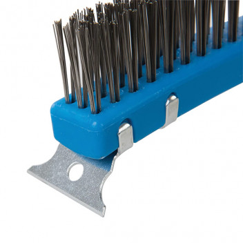 Stainless Steel Wire Brush with Scraper