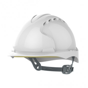 JSP EVO2 White Safety Helmet, Vented, Slip Ratchet