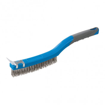 Stainless Steel Wire Brush with Scraper