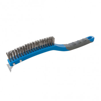 Stainless Steel Wire Brush with Scraper