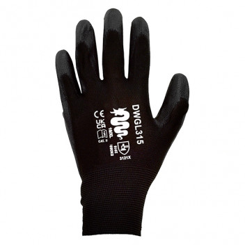 Black PU Coated Gloves Size 10