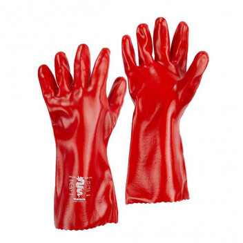 Red PVC 14\" Gauntlet Gloves