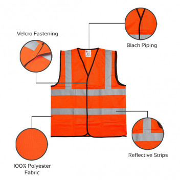 Hi Vis Waistcoat Orange Medium