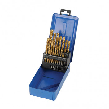 HSS Titanium-Coated HSS Drill Bit Set (19 Pieces)