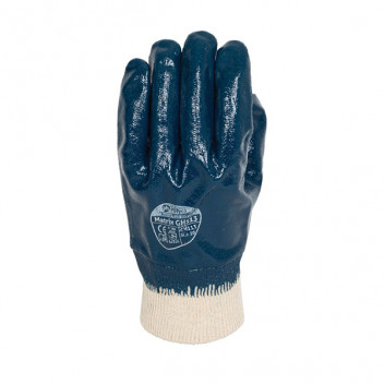Heavy Duty Blue Nitrile Coated Gloves Size 10