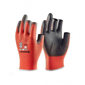 PU Coated 3 Fingerless Gloves Size 9