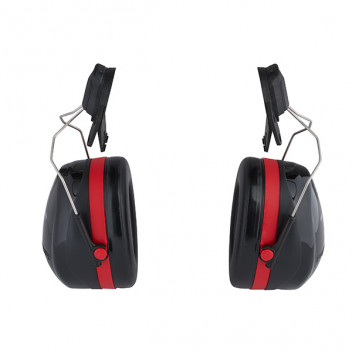 3M PELTOR Optime III Earmuffs, Black/Red, Helmet Mounted