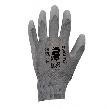 Grey PU Coated Gloves Size 9